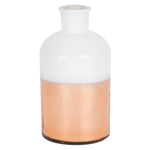 Vickerman LG180959 8" White Glass Bottle With Rose Gold Base