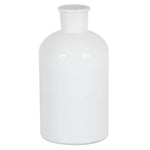 Vickerman LG181011 8" White Painted Glass Bottle Set Of 2