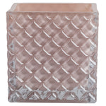Vickerman LG182415 4" Almondine Square Glass Container Set Of 2