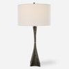 Uttermost 30227 Keiron Industrial Table Lamp with Cast Iron Base and White Linen Shade