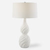 Uttermost 30240 Twisted Swirl White Table Lamp with Textured Ceramic Base