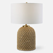 Uttermost 30243 Kendari Rope and Rattan Table Lamp with Antique Brass Accents