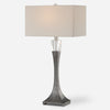 Uttermost 30246 Edison Tapered Iron Table Lamp with Distressed Black Finish and Crystal Accent