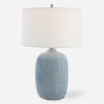 Uttermost 30249 Jubilee Sky Blue Ceramic Table Lamp with Cobalt Mottled Accents