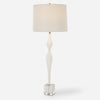 Uttermost 30259 Helena Slender White Ceramic Table Lamp with Crystal Foot