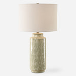 Uttermost 30366-1 Laurel Sage Ceramic Table Lamp with Cream and Green Glaze