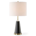 Contemporary Crystal Table Lamp With Black Metal Base and Fabric Shade 27.5" H by One Pixie Street