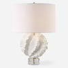 Uttermost 30292 Saylor White Ceramic Table Lamp with Brass Accents and Crystal Foot