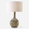 Uttermost 30349-1 Rhine Brown Glass Table Lamp with Antique Brass Accents