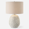 Uttermost 30368-1 Danala Stone Ivory Ceramic Table Lamp with Ribbed Texture