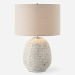 Uttermost 30368-1 Danala Stone Ivory Ceramic Table Lamp with Ribbed Texture