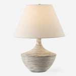 Uttermost 30371-1 Carafe Ceramic Table Lamp in Distressed Charcoal and Stone Ivory Finish