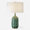 Uttermost 30378-1 Bixby Green Table Lamp with Antique Brass Accents