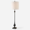 Uttermost 30356 Hightower Black Buffet Lamp with Velvet Texture Black Marble Base