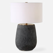 Uttermost 30293-1 Americana Aged Black Concrete Table Lamp with Brass Accents