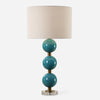 Uttermost 30362-1 Palawan Blue Glaze Table Lamp with Stacked Ceramic Spheres