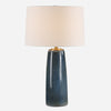 Uttermost 30363-1 Submerged Deep Blue Ceramic Table Lamp with Brass Accents