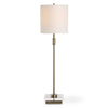 Floor lamp with a white shade on a white background