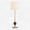 Uttermost 30449-1 Dempsey Marble Buffet Lamp with Black Orb and White Linen Shade
