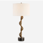 Uttermost 30454-1 Remolino Bronze Table Lamp with Cast Iron Body Black Marble Base