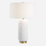 Uttermost 30450 Iona White Glaze Table Lamp with Textured Ceramic Base