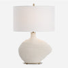 Uttermost 30473-1 Duostacked Warm White Ceramic Table Lamp with Antique Brass Details