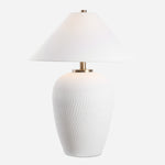 Uttermost 30451 Merriton Matt White Table Lamp with Urn Base and Warm Bronze Accents