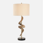 Uttermost 30456 Rams Horn Table Lamp with Antique Brass Column and Black Marble Base