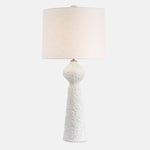 Uttermost 30511 Sonata Tall Textured Ivory Ceramic Table Lamp with Brass Accents – 36" High