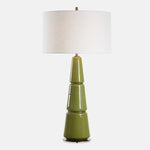 Uttermost 30502 Mendell Moss Green Ceramic Table Lamp with Crackled Glaze