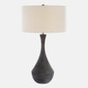 Uttermost 30503 Helston Dark Charcoal Table Lamp with Textured Ceramic Base