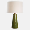 Uttermost 30509 Kelley Moss Green Ceramic Table Lamp with Linen Shade and Textured Finish