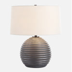 Uttermost 30458-1 Chelsom Ribbed Table Lamp with Satin Dark Bronze Ceramic Base