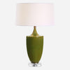 Uttermost 30510-1 Adela Moss Green Table Lamp with Crackled Ceramic Urn Base Crystal Foo
