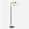 Uttermost 30477 Richie Black Floor Lamp with White Linen Shade and Marble Base