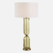 Uttermost 30471 Mirah Olive Glass Table Lamp with Fluted Texture White Linen Shade