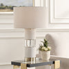 Uttermost 30472 Maliyah Linen Table Lamp with Crystal Accent and Beige Fabric Shade