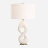 Uttermost 30483 Meridian Ivory Stone Table Lamp with Brass Accents and White Linen Shade