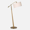 Uttermost 30485 Kennett Wooden Floor Lamp with Antique Brass Adjustable Arm