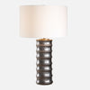 Uttermost 30488-1 Corvair Scalloped Porcelain Table Lamp with Metallic Dark Bronze Glaze