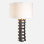Uttermost 30488-1 Corvair Scalloped Porcelain Table Lamp with Metallic Dark Bronze Glaze