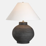 Uttermost 30491 Tramore Rustic Charcoal Table Lamp with Hand Turned Porcelain Base