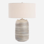 Uttermost 30453 Prospect Striped Ceramic Large Table Lamp with Brushed Nickel Accents