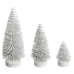 Vickerman LS190311 3"-5"-7" White Oval Pine Artificial Christmas Tree Set Of 3
