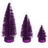 Vickerman LS190326 3"-5"-7" Plum Glitter Oval Pine Artificial Christmas Tree Set Of 3