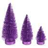 Vickerman LS190386 3"-5"-7" Lavender Glitter Oval Pine Artificial Christmas Tree Set Of 3