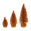 Vickerman LS190388 3"-5"-7" Copper Glitter Oval Pine Artificial Christmas Tree Set Of 3
