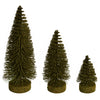 Vickerman LS190390 3"-5"-7" Green Oval Pine Artificial Christmas Tree Set Of 3