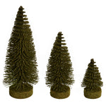 Vickerman LS190390 3"-5"-7" Green Oval Pine Artificial Christmas Tree Set Of 3