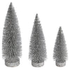 Vickerman LS190707 7"-9"-11" Silver Glitter Oval Pine Artificial Christmas Tree Set Of 3
